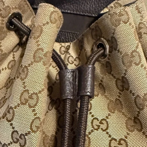Gucci Tan and Brown Monogram Backpack - Picture 3 of 13